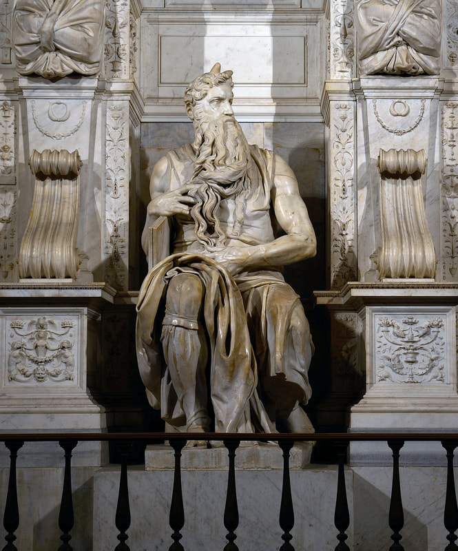 horns of light on Moses Michelangelo statue