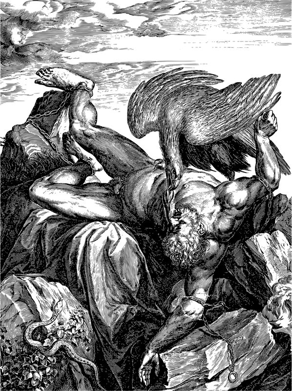 Prometheus with vulture devouring liver