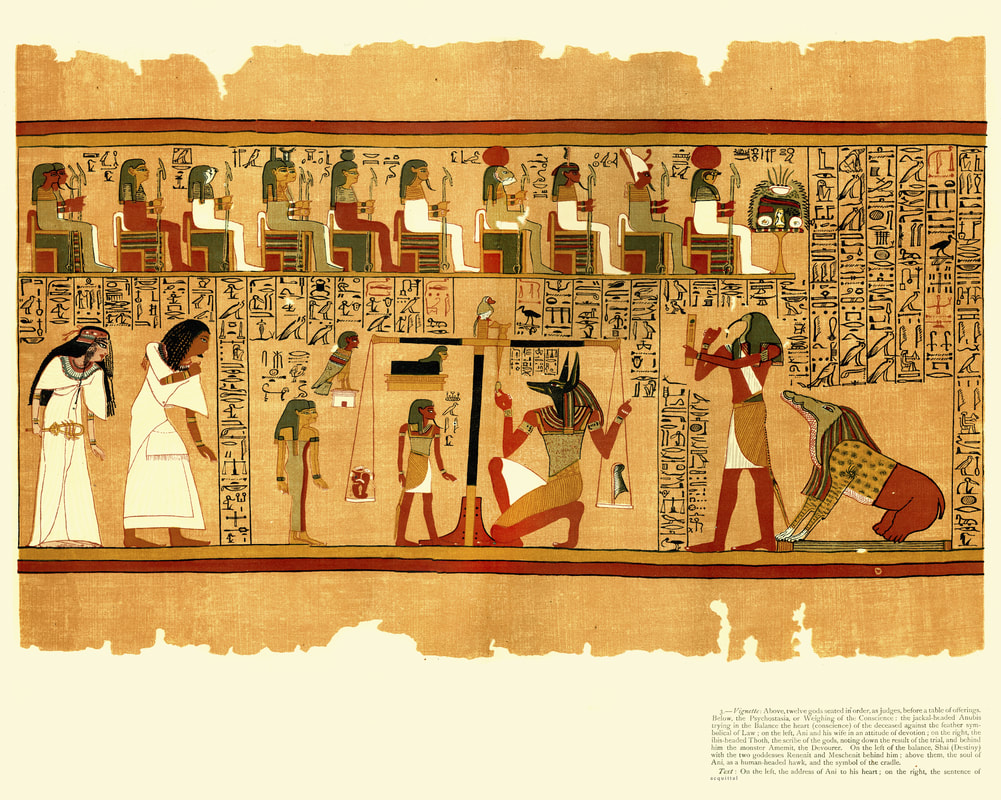 Anubis judging the dead papyrus