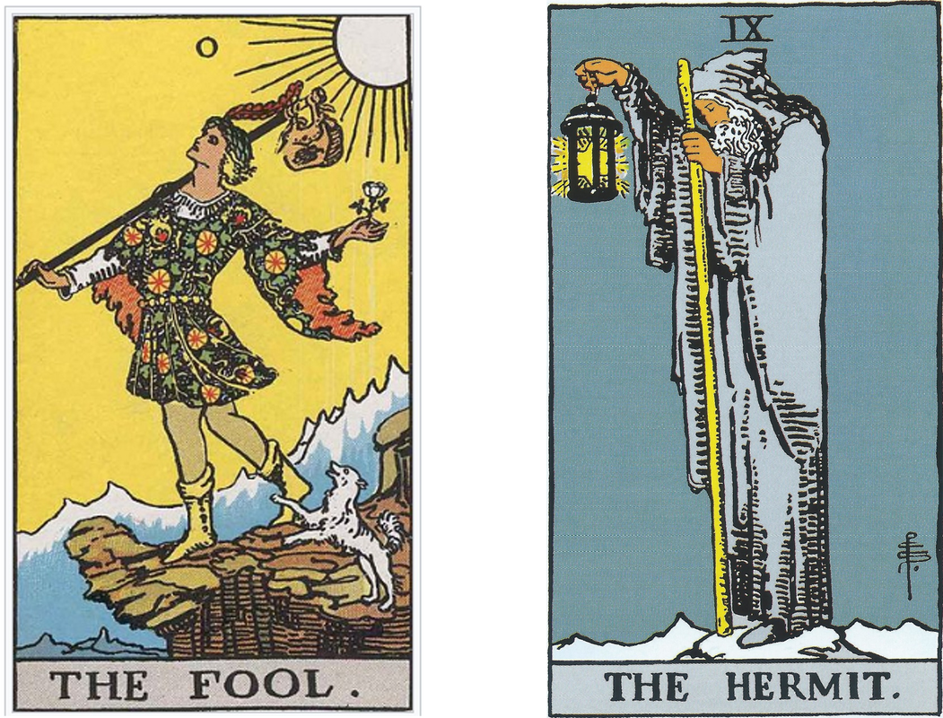 Hermit and fool cards
