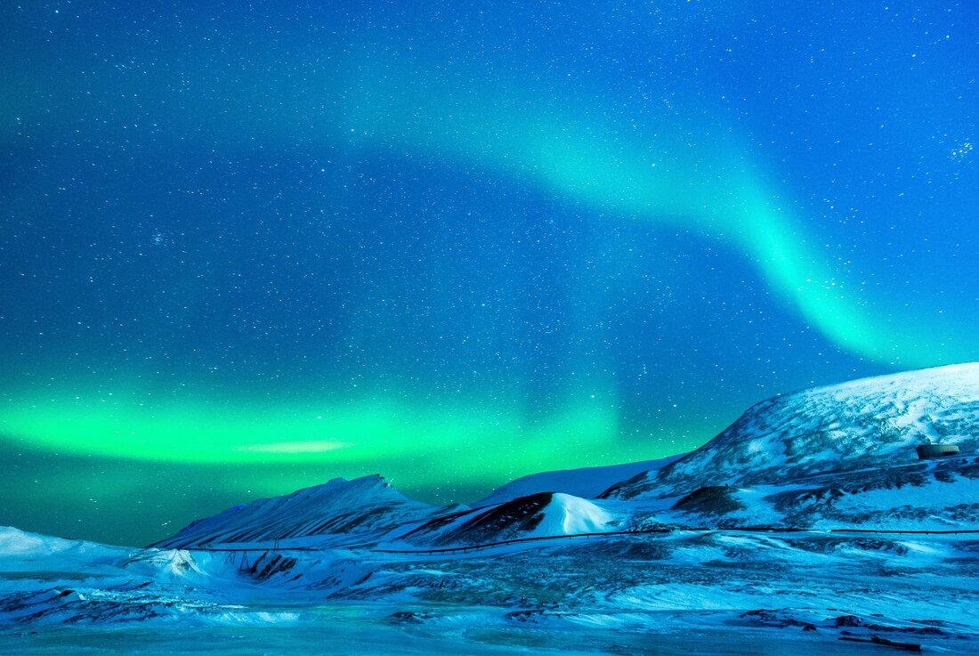 Aurora winter landscape