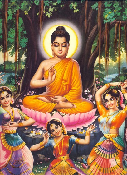 Buddha with Mara's daughters