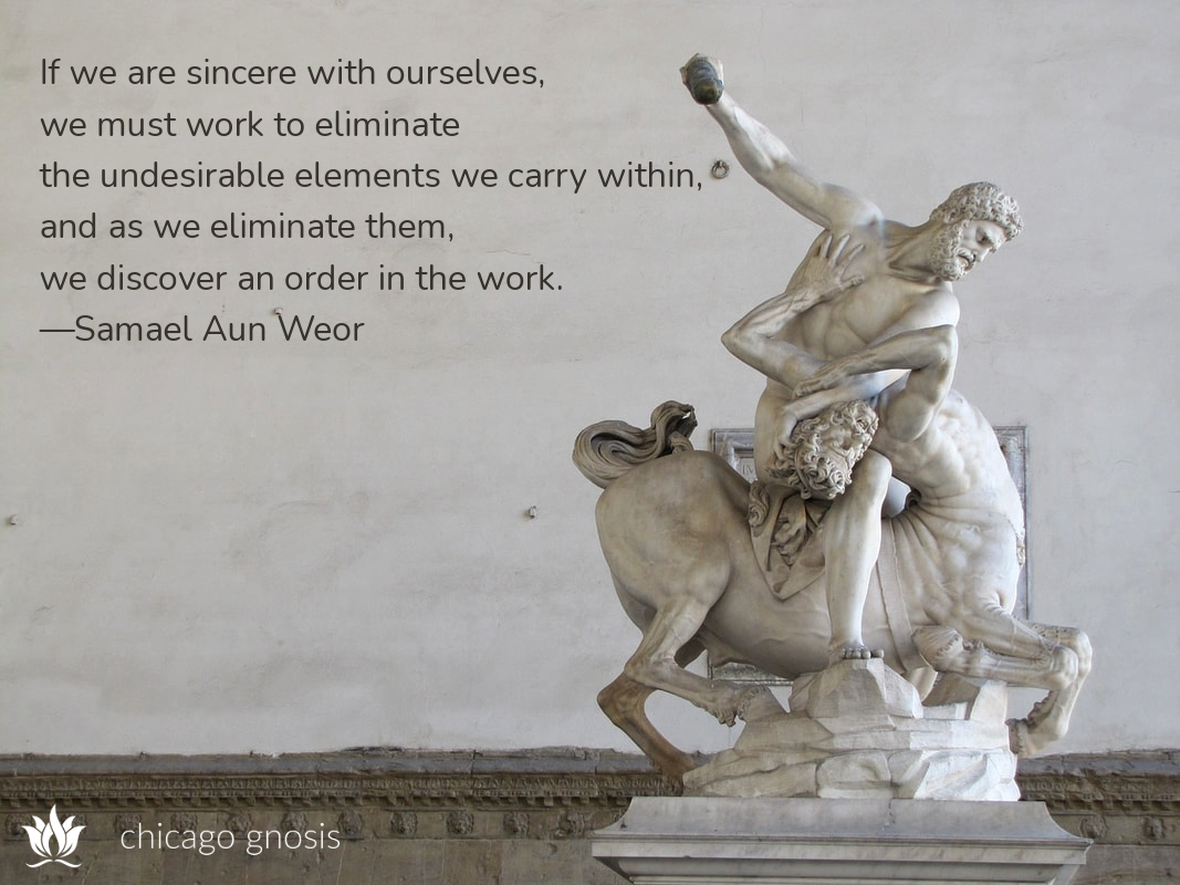Hercules slaying centaur statue