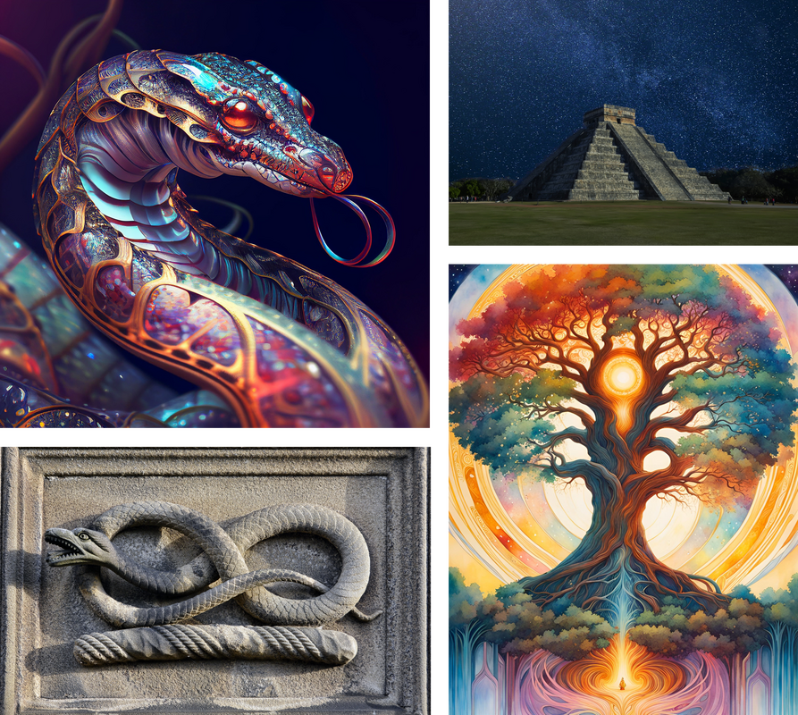 Kukulkan, Chichen Itza, Tree of Life, Coiled Serpent
